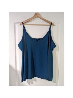 City Chic | Adjustable strap layering camisole in turquoise Blue